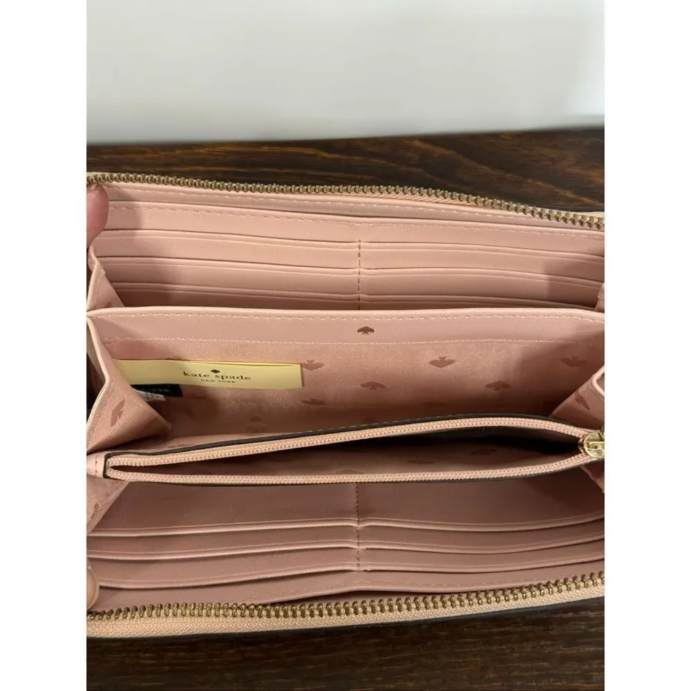 Kate spade large Madison continent Wallet pink 7.5x4”